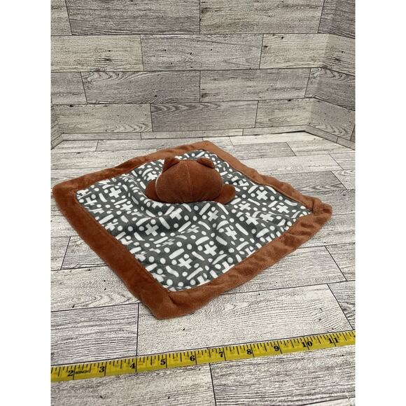 Levtex Fox Baby Lovey Brown Gray Geometric Security Blanket Orange - Picture 2 of 5